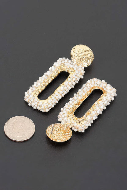 Women's Earrings Drops Pearl BYMANYC ® New York MADISON RECTANGLE - New Collection