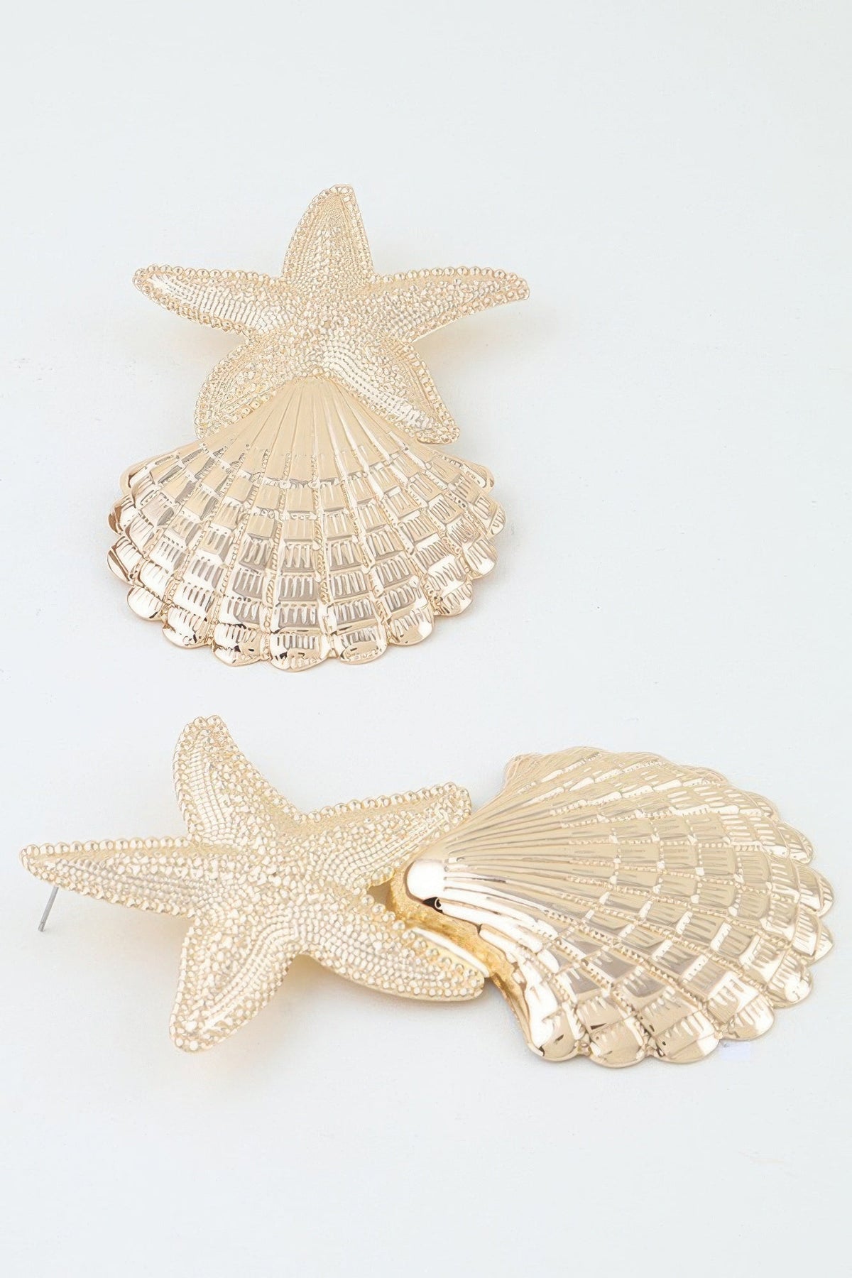 Women's Polished Starfish and Shell Drop Earrings Prêt-À-Porter BYMANYC ® New York - New Collection