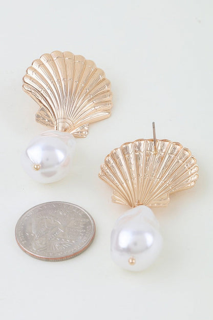 Women's Multi Clam Pearl Drop Earrings Prêt-À-Porter BYMANYC ® New York - New Collection