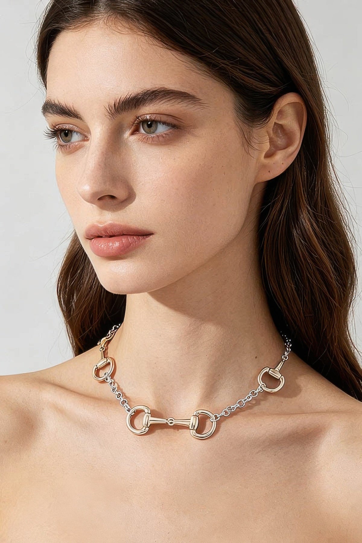Women's Multi Horseshoe Charm Toggle Chain Necklace Prêt-À-Porter BYMANYC ® New York - New Collection