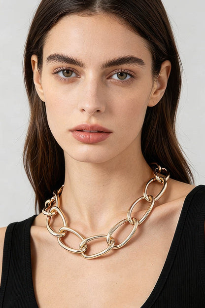 Women's Polished Twist Chain Statement Necklace Prêt-À-Porter BYMANYC ® New York - New Collection