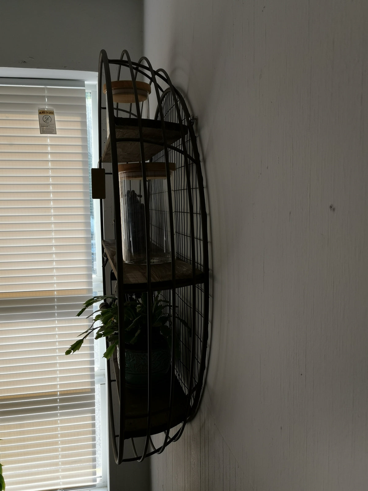 Wall Rack - 3-Tier Rustic Round Iron Wall Shelf