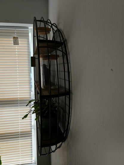 Wall Rack - 3-Tier Rustic Round Iron Wall Shelf