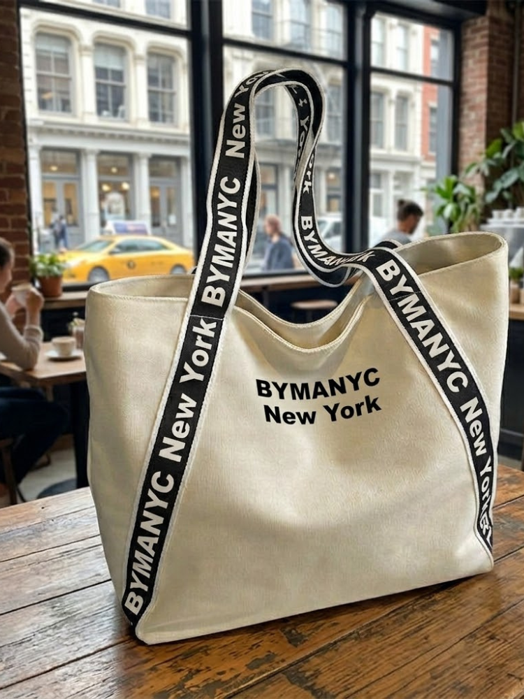 WOMEN'S BAG Cream Canvas Tote SOHO - BYMANYC ® New York