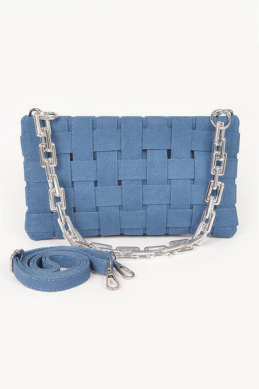 WOMEN'S BAG TRIBECA Denim Braided Chain Shoulder – BYMANYC ® New York