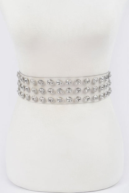 WOMEN'S BELT CHELSEA Clear Large Stone BYMANYC ® New York