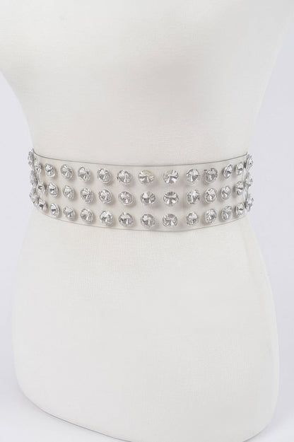 WOMEN'S BELT CHELSEA Clear Large Stone BYMANYC ® New York