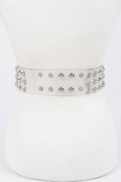 WOMEN'S BELT CHELSEA Clear Large Stone BYMANYC ® New York
