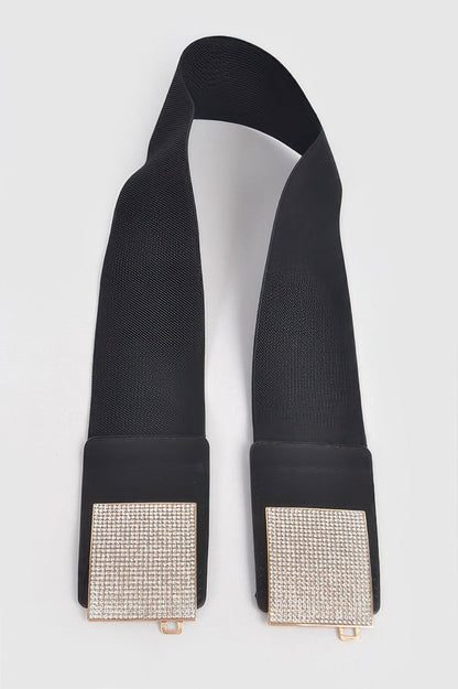 WOMEN'S BELT HUDSON Rhinestone Metal Buckle BYMANYC ® New York