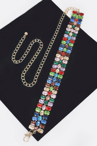 WOMEN'S BELT MADISON Multi Rhinestone New Collection BYMANYC ® New York