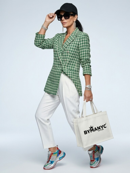 WOMEN'S BLAZER Green Tweed TRIBECA - BYMANYC ® New York