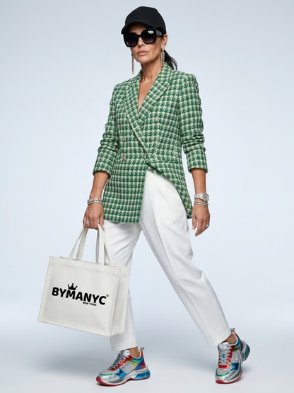 WOMEN'S BLAZER Green Tweed TRIBECA - BYMANYC ® New York