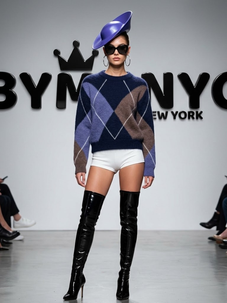 WOMEN'S SWEATERS Argyle Eco-Friendly Prêt-À-Porter New Collection SOHO BYMANYC ® New York