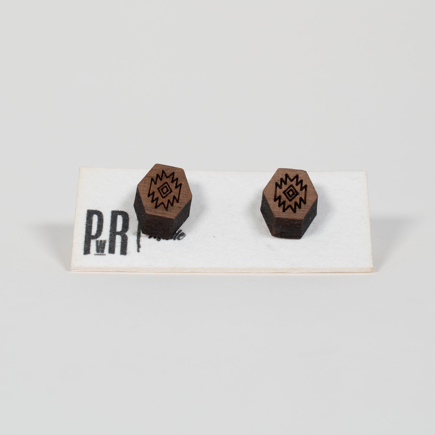 Small Wood Stud Earrings | Geometric Designs