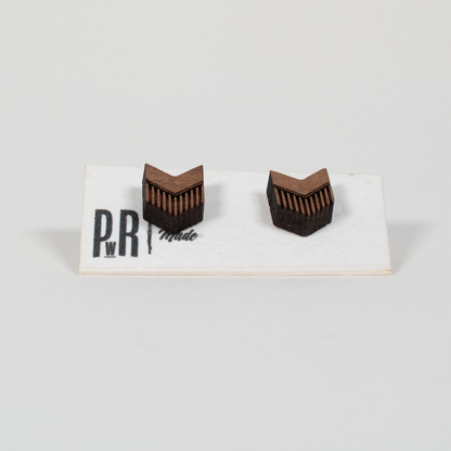 Small Wood Stud Earrings | Geometric Designs