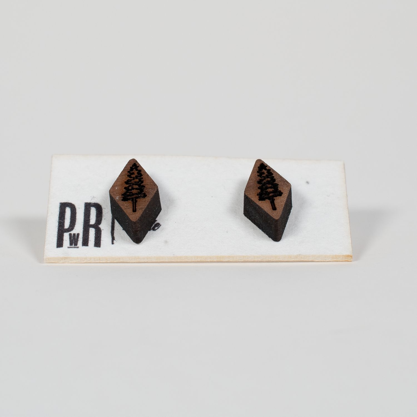 Small Wood Stud Earrings | Geometric Designs