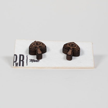 Small Wood Stud Earrings | Geometric Designs