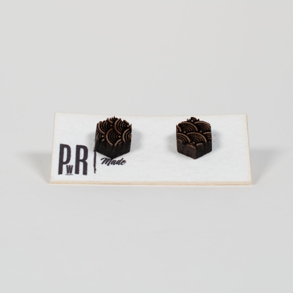 Small Wood Stud Earrings | Geometric Designs