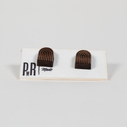 Small Wood Stud Earrings | Geometric Designs