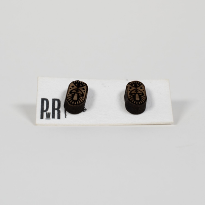 Small Wood Stud Earrings | Geometric Designs