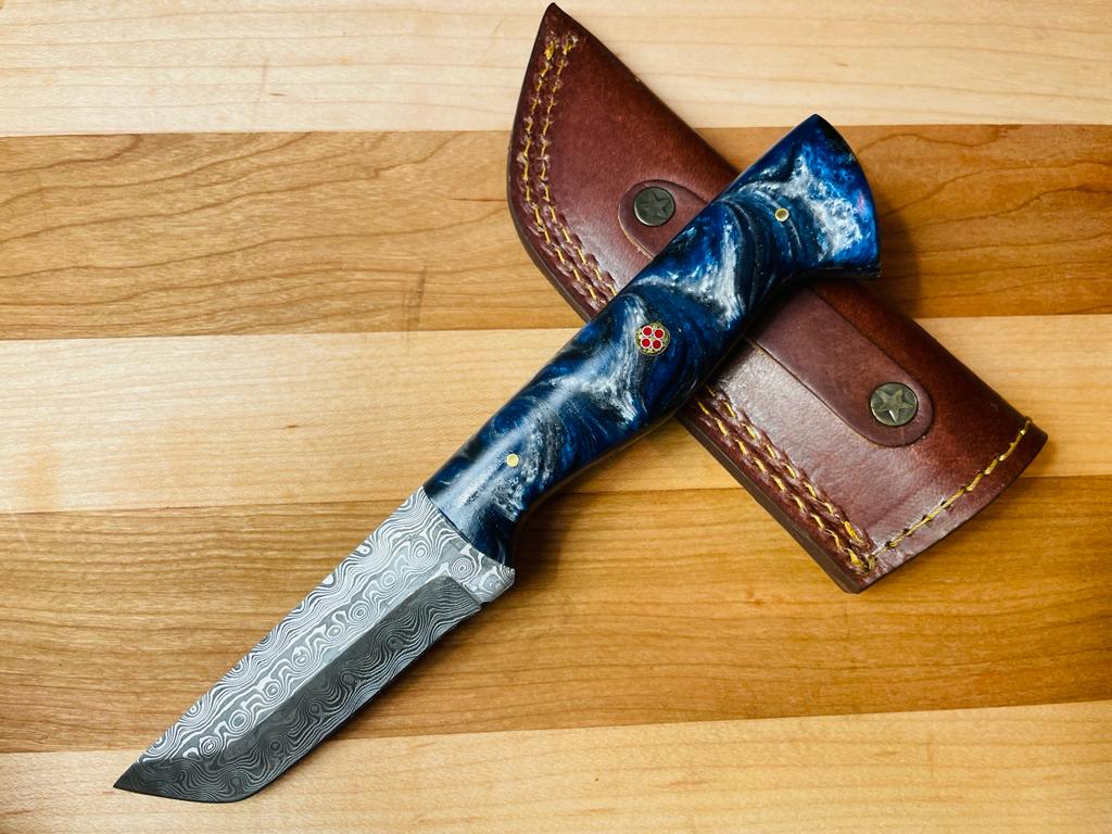 Damascus Utility Tanto Blade by Titan - TK-081