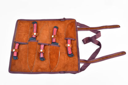 5-Piece  Knife Set / With Leather Carry Bag - TK-089