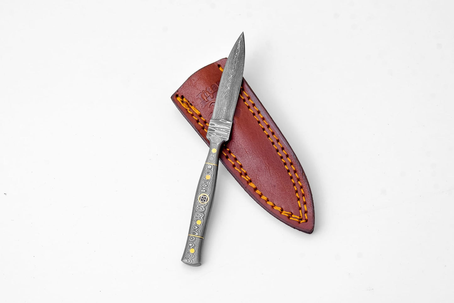 Damascus Steel Boot Utility Knife Titan - Iron Wyrm - TK-087D
