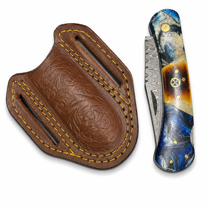 Titan Ocean Storm Damascus Folding Knife TFT-114