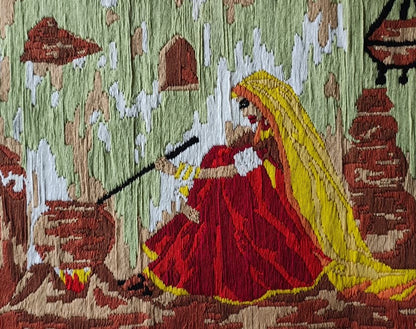 🧵Village Woman Cooking Scene