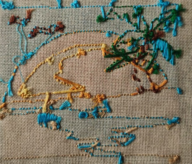 🧵Tropical Sunset Scene