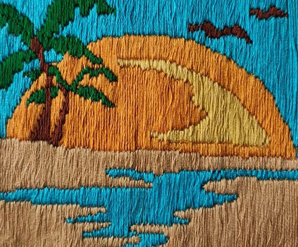 🧵Tropical Sunset Scene