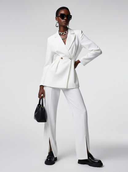 White Tailored Blazer and Trousers Set - WILLIAMSBURG: New Collection COUTURE in BROOKLYN - BYMANYC ® New York