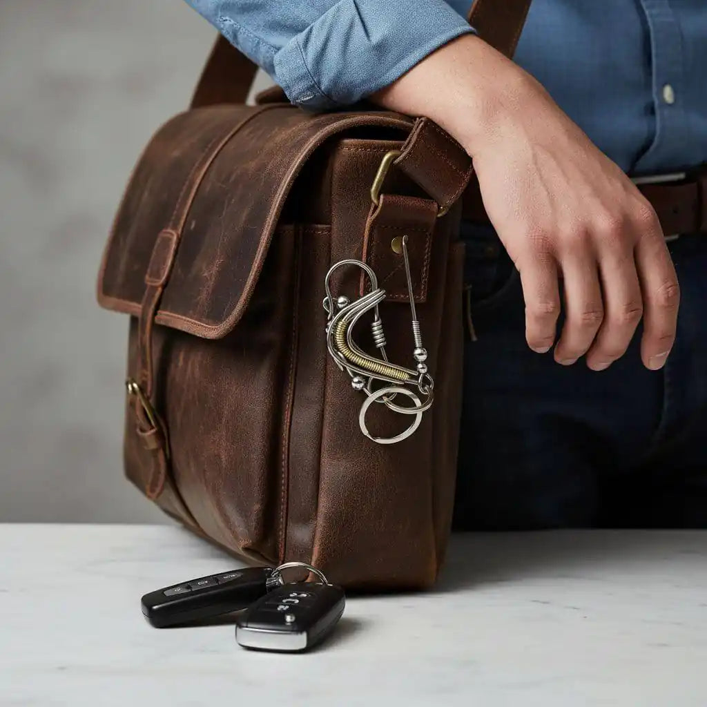 Wire Coiled Birdie Keychain for Him - Limited Edition