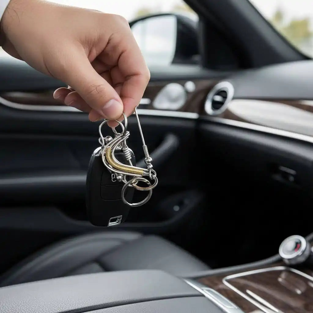 Wire Coiled Birdie Keychain for Him - Limited Edition