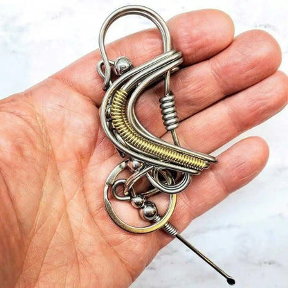 Wire Coiled Birdie Keychain for Him - Limited Edition