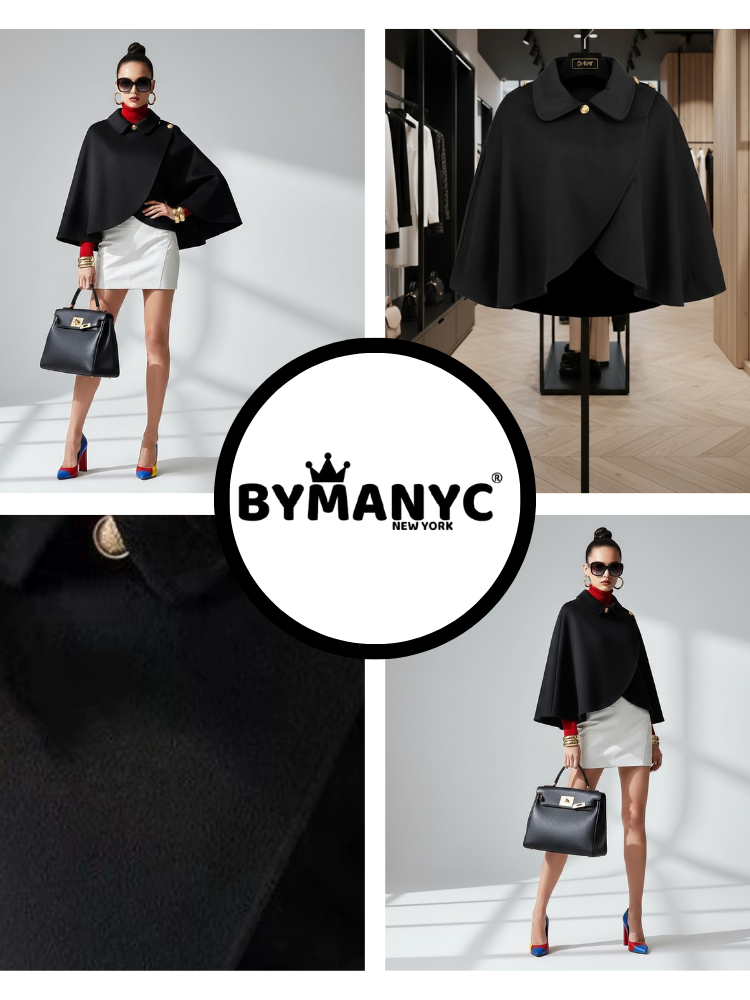 Woman’s Eco-Chic Cape Jacket: TRIBECA New Eco-Fashion Collection | BYMANYC ® New York