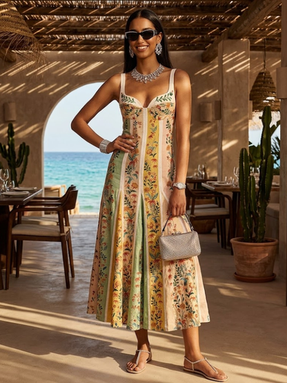 Women Strapless Floral Dress, IBIZA - BYMANYC ® New York