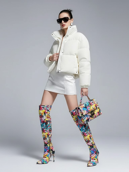 Women's Cropped Puffer Jacket GREENWICH New Collection Couture in Manhattan BYMANYC ® New York