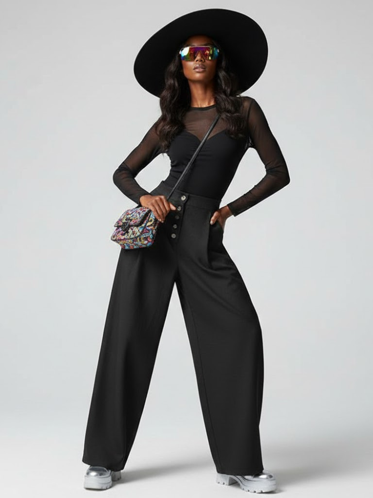 Women's Extra Wide Trousers BROOKLYN HEIGHTS NYFW New Colecction BYMANYC ® New York