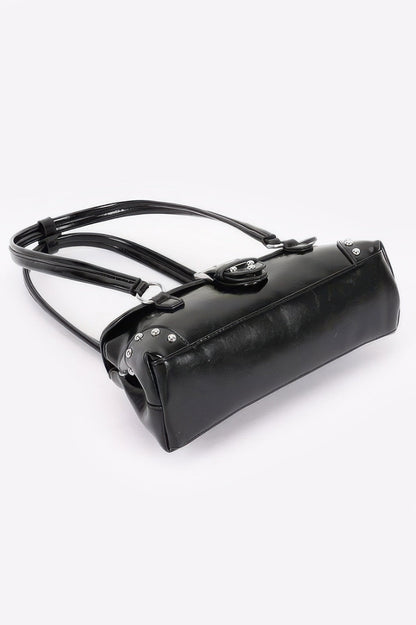 Women's Handbag Metal Studded Shoulder Bag - CHELSEA - BYMANYC ® New York