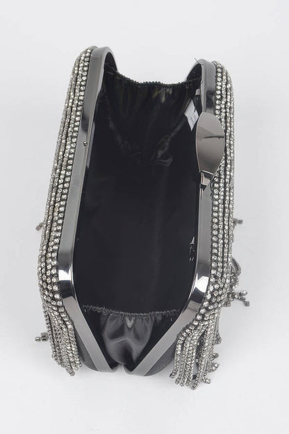 Women's Handbag Rhinestone Fringe Clutch - BROADWAY - BYMANYC ® New York