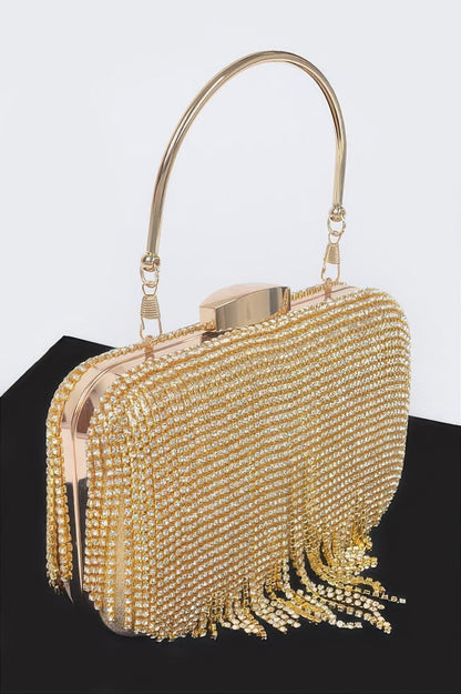 Women's Handbag Rhinestone Fringe Clutch - BROADWAY - BYMANYC ® New York
