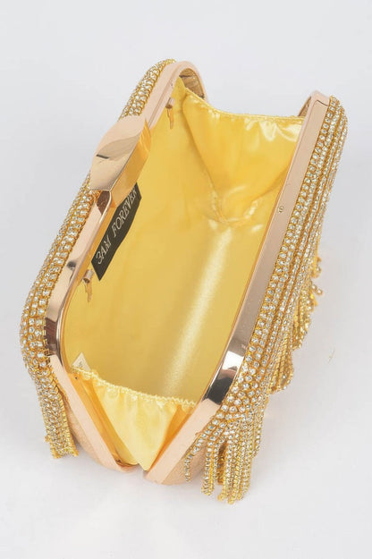 Women's Handbag Rhinestone Fringe Clutch - BROADWAY - BYMANYC ® New York