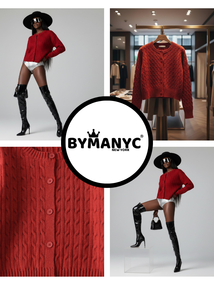 Women's Knit Cardigan GREENWICH NYFW New Colecction BYMANYC ® New York