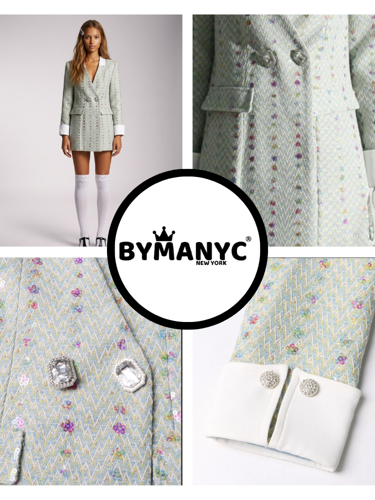 Women's Luxury Embroidered Long Blazer CENTRAL PARK BLOOM New Collection BYMANYC ®