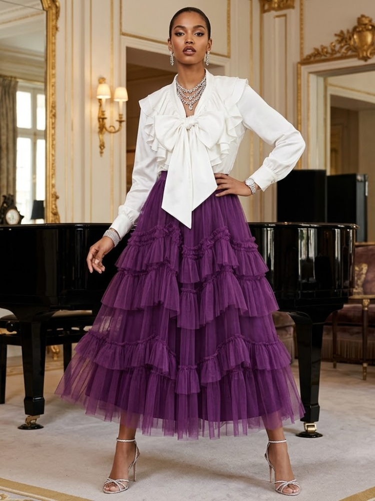 Women's Plum Tulle Skirt • OPÉRA GARNIER • New Collection PARIS LE MARAIS BYMANYC ® New York