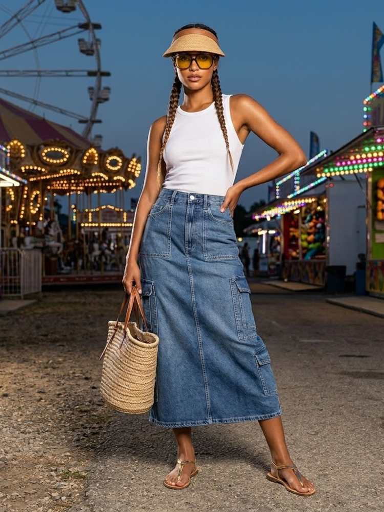 Women's Skirt TRIBECA Pleated Stardust Collection - Los Angeles BYMANYC New York