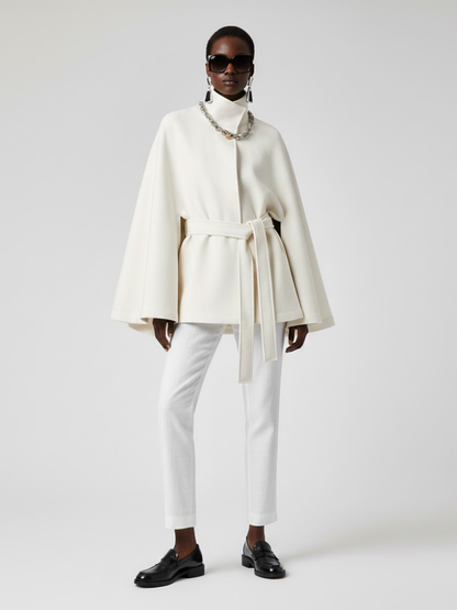 Women's Structured Sash Cape BLACK - PROSPECT HEIGHTS: New Collection COUTURE in BROOKLYN - BYMANYC ® New York