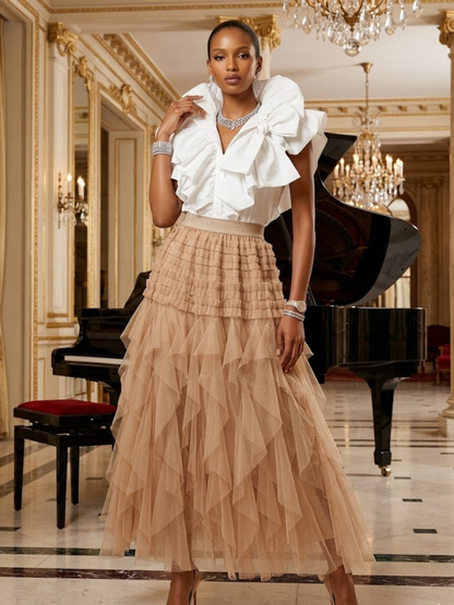 Women's Taupe Tulle Skirt • MONTMARTRE • New Collection PARIS LE MARAIS BYMANYC ® New York