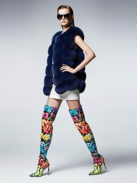 Women's Voluminous Fur Vest DUMBO New Collection Couture in Manhattan BYMANYC ® New York